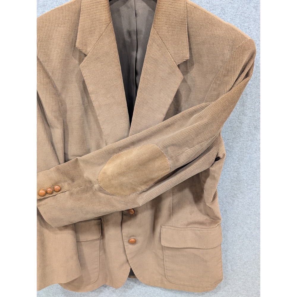 VTG Mens Corduroy Blazer WFF by‎ Farah Brown Sport Coat Jacket Elbow Patch 44R - Picture 4 of 10
